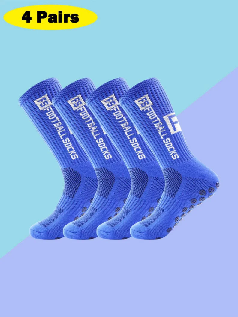 Sports Socks 4-Pack Polyester Non-Slip Sports Socks for Men Women Daily Essential Workout Training Top Quality