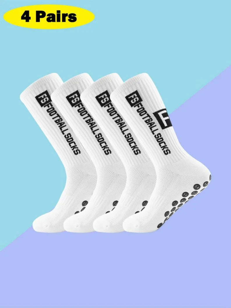 Sports Socks 4-Pack Polyester Non-Slip Sports Socks for Men Women Daily Essential Workout Training Top Quality