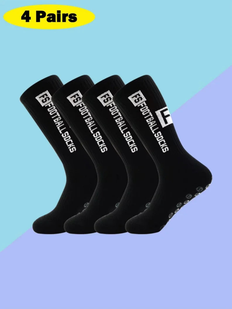 Sports Socks 4-Pack Polyester Non-Slip Sports Socks for Men Women Daily Essential Workout Training Top Quality
