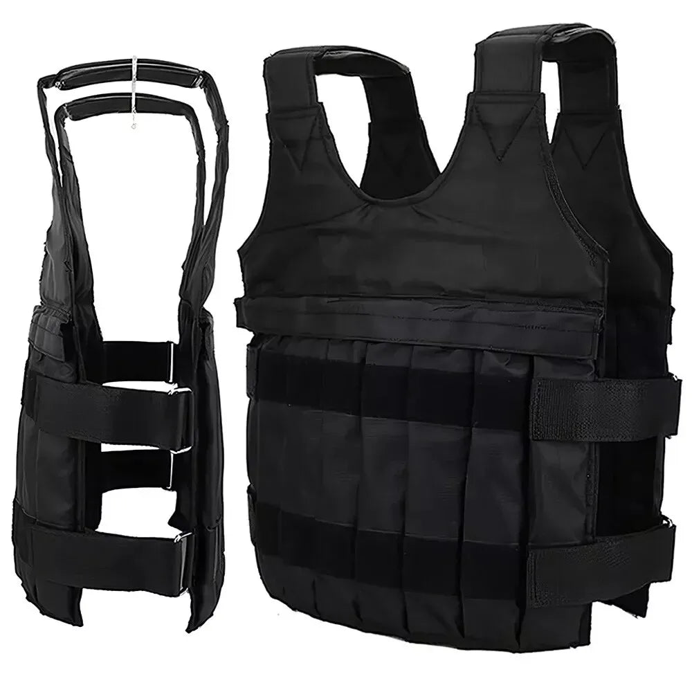 Adjustable Weighted Vest 110 Pound Capacity 12 Pockets For Strength Training