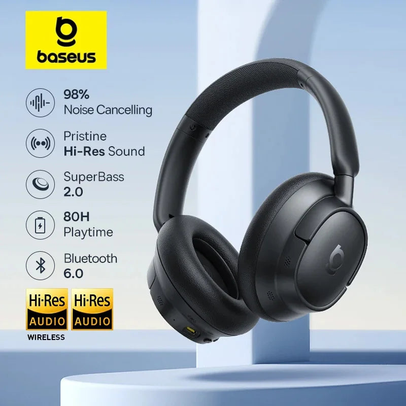 Baseus Wireless ANC Headphones With LDAC Bluetooth 6.0 And 80 Hour Battery