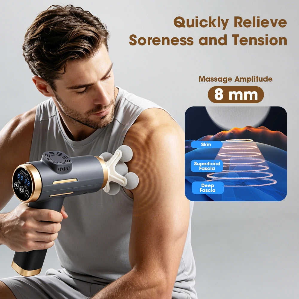 Cordless Percussion Massager Gun with 99 Speeds and 11 Massage Heads