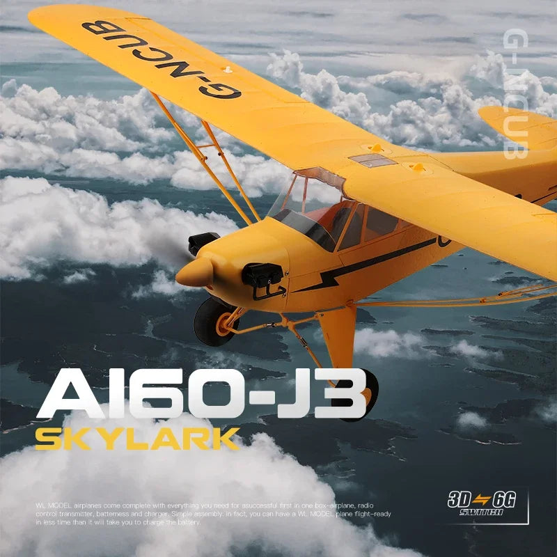 Wltoys RC Glider 5CH Brushless Airplane 2.4G Remote Control Aircraft 650mm Wingspan 3D6G Motor Glider EPP Foam Plane Toys with 2pcs Rechargeable Batteries A160