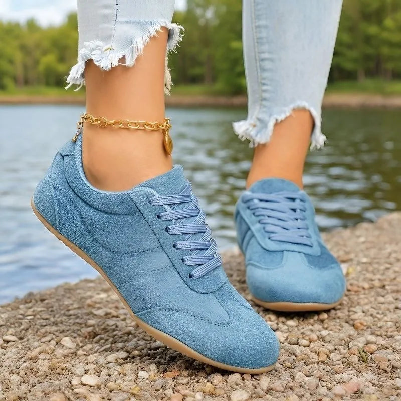 Womens Round Toe Casual Flats Soft Non Slip Walking Shoes