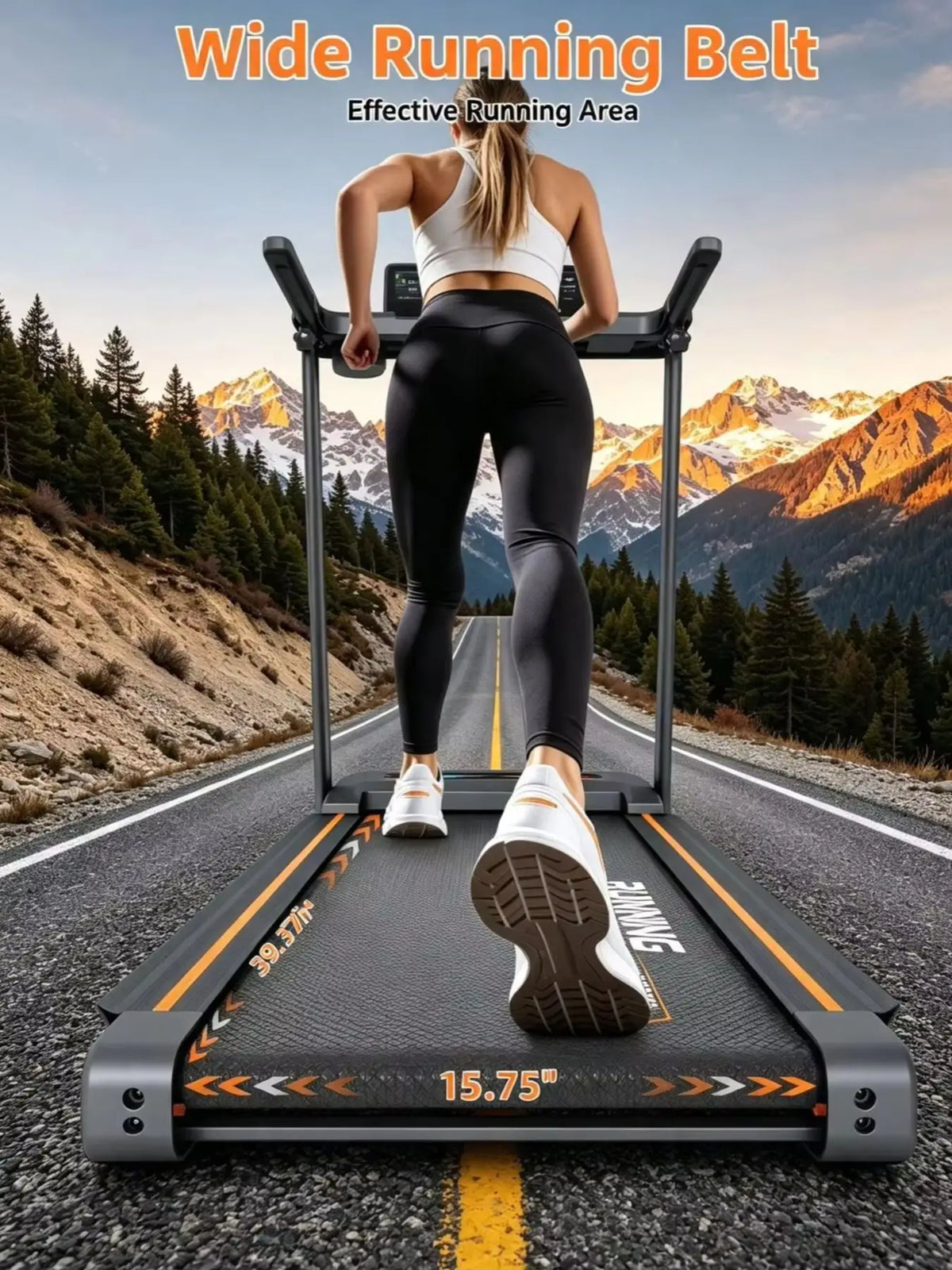 3.0HP Home Treadmill with 15 Level Auto Incline and Heart Rate Monitor