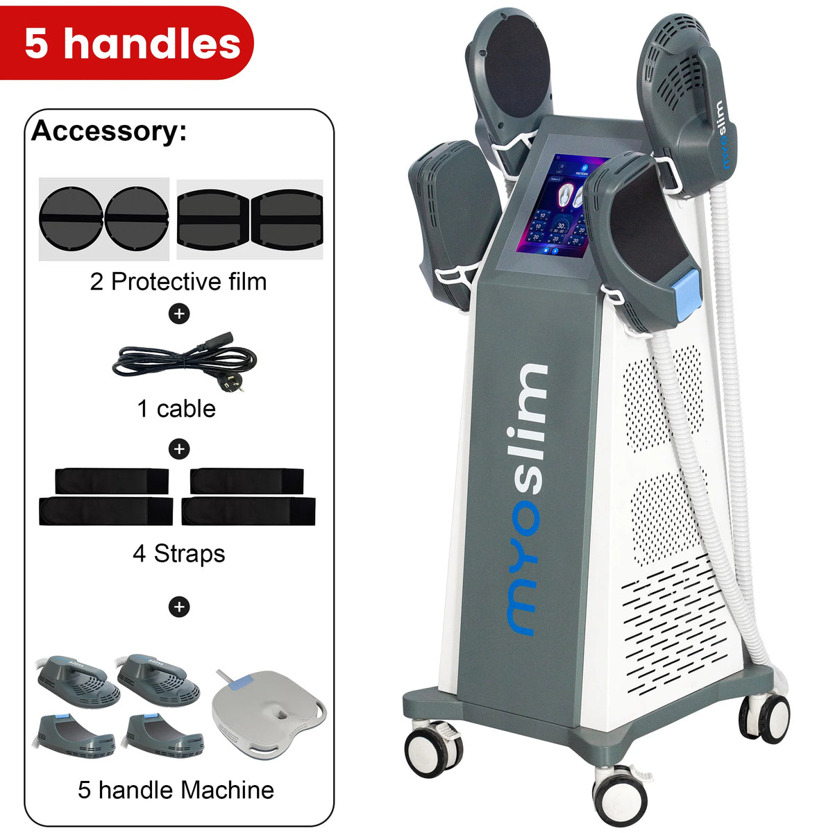 Professional Muscle Stimulation EMS Neo Machine 4 Handles MYOslim Electromagnetic Body Sculpting Beauty Equipment for Fitness