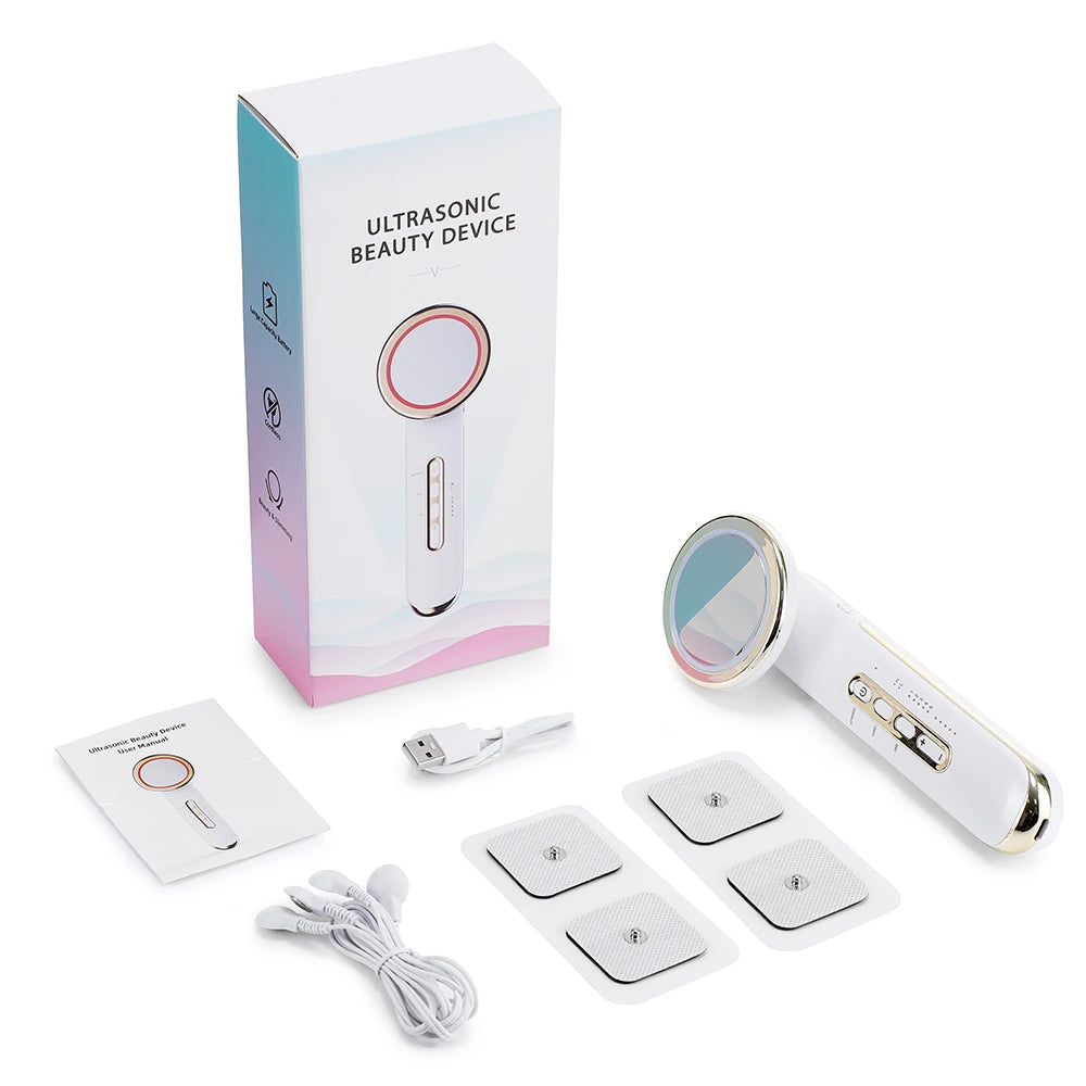 EMS Facial Beauty Device Ultrasonic Skin Care Machine Infrared Face Massager 5 Modes 5 Intensity USB Rechargeable for Women