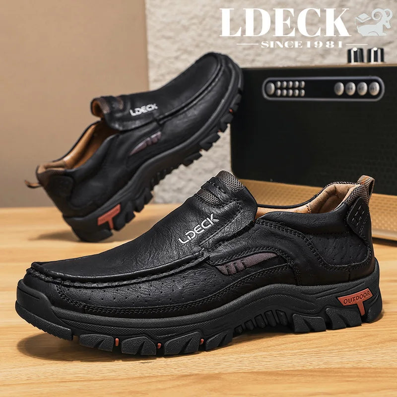 Men's Slip On Casual Shoes Loafers Style Black Yellow Brown Low Top Non Slip Lightweight Driving Walking Work Shoes