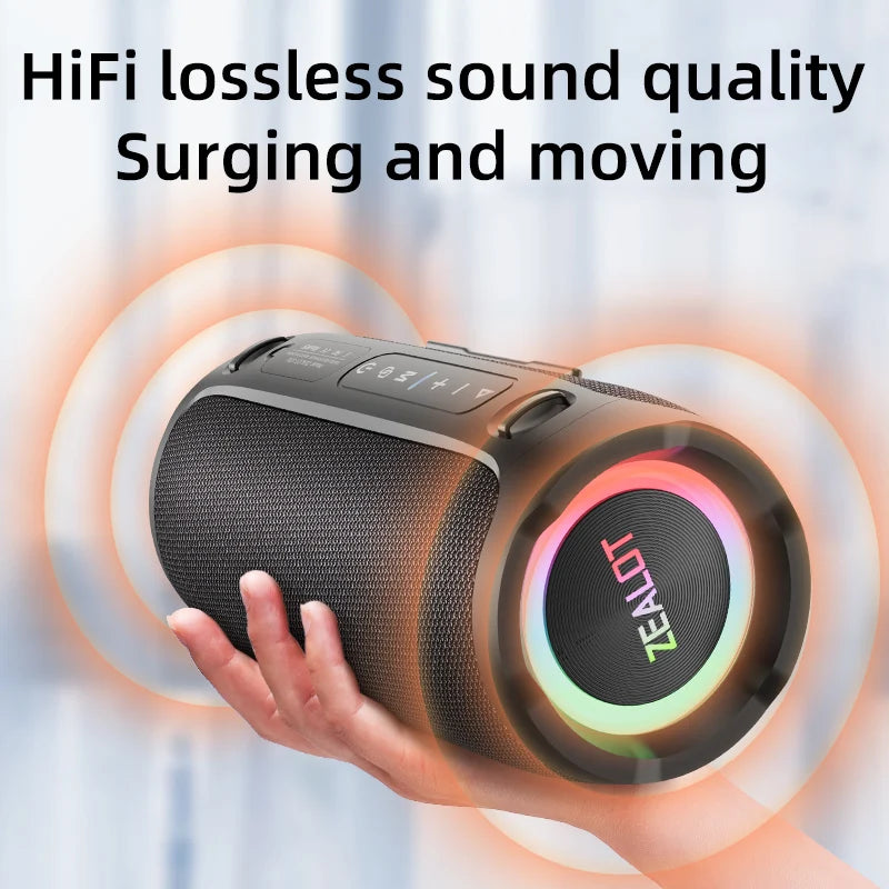 ZEALOT S76 50W Portable Bluetooth Speaker Waterproof IPX6 Outdoor Bass Speaker