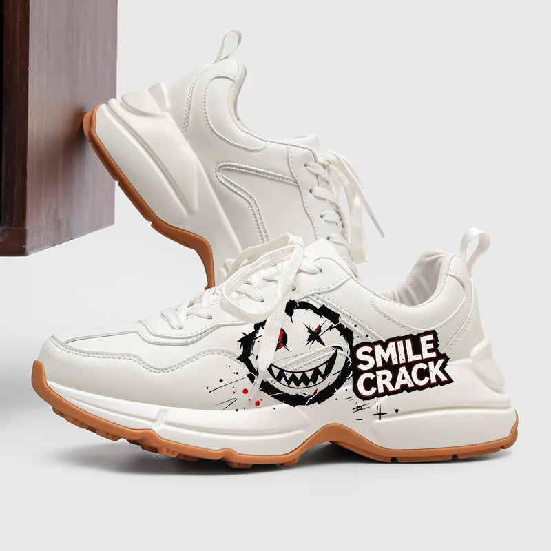 Mens Casual Sports Shoes Thick Sole Rubber Outsole Sneakers