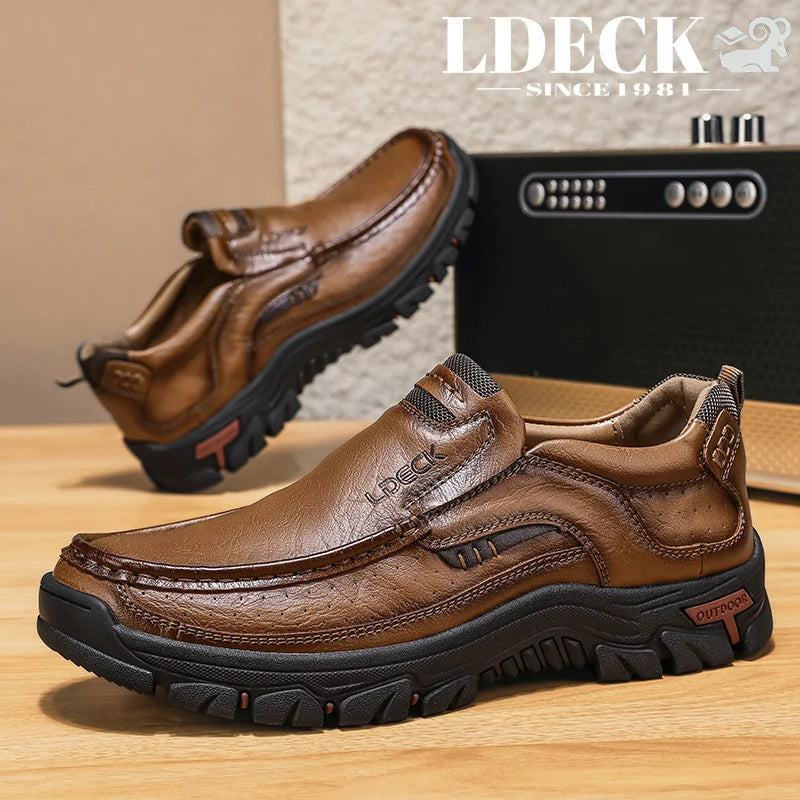 Men's Slip On Casual Shoes Loafers Style Black Yellow Brown Low Top Non Slip Lightweight Driving Walking Work Shoes