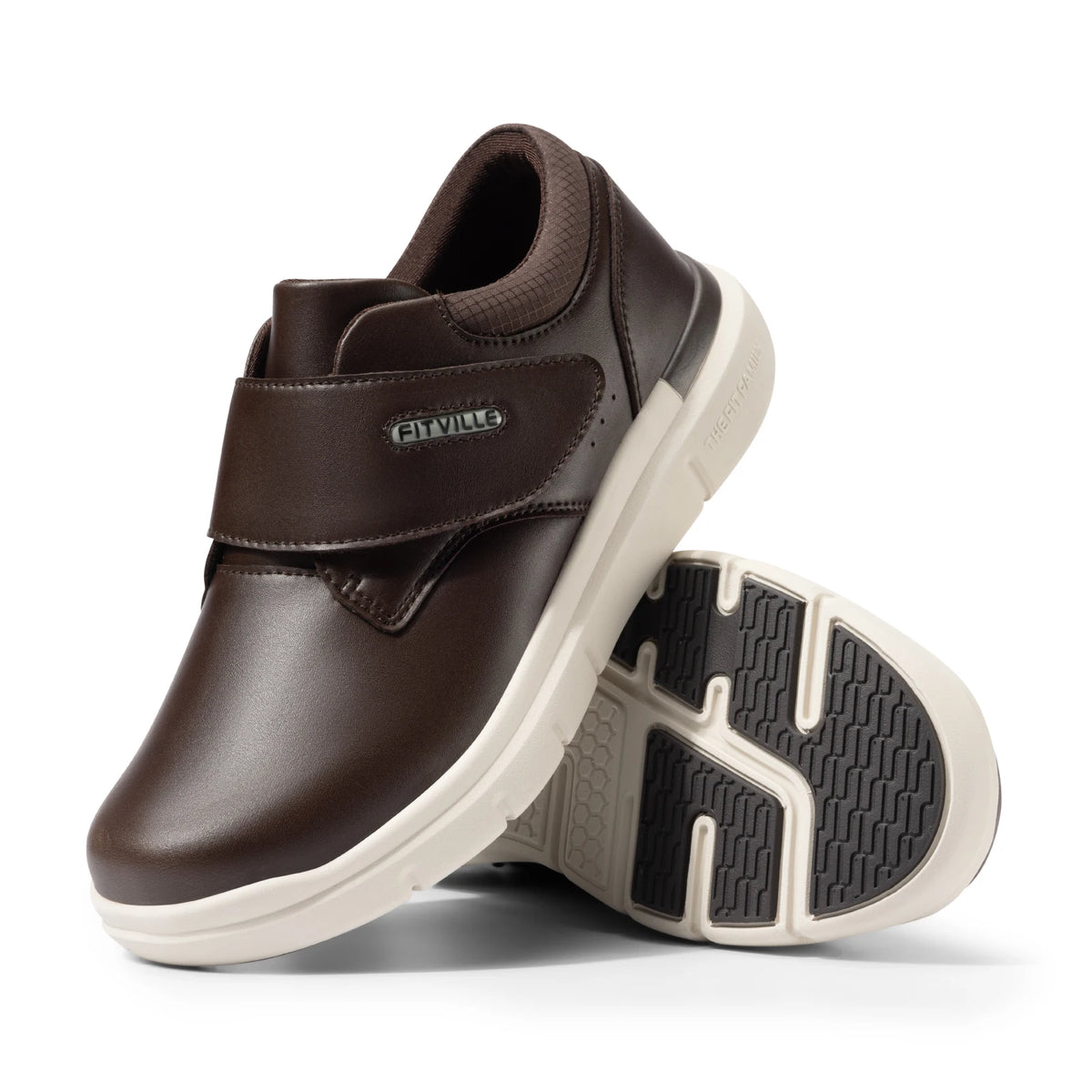 Mens Wide Leather Diabetic Orthopedic Slip On Shoes Non Slip Lightweight