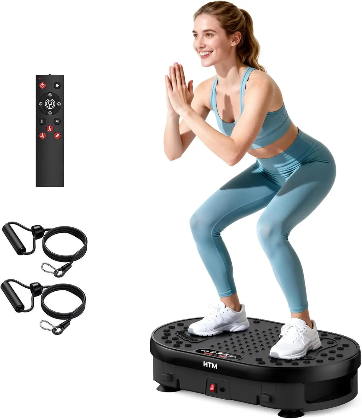 Vibration Plate 18 inch Exercise Machine Whole Body Workout Power Vibrate Fitness Platform Weight Loss Shaping 120 Speed Levels