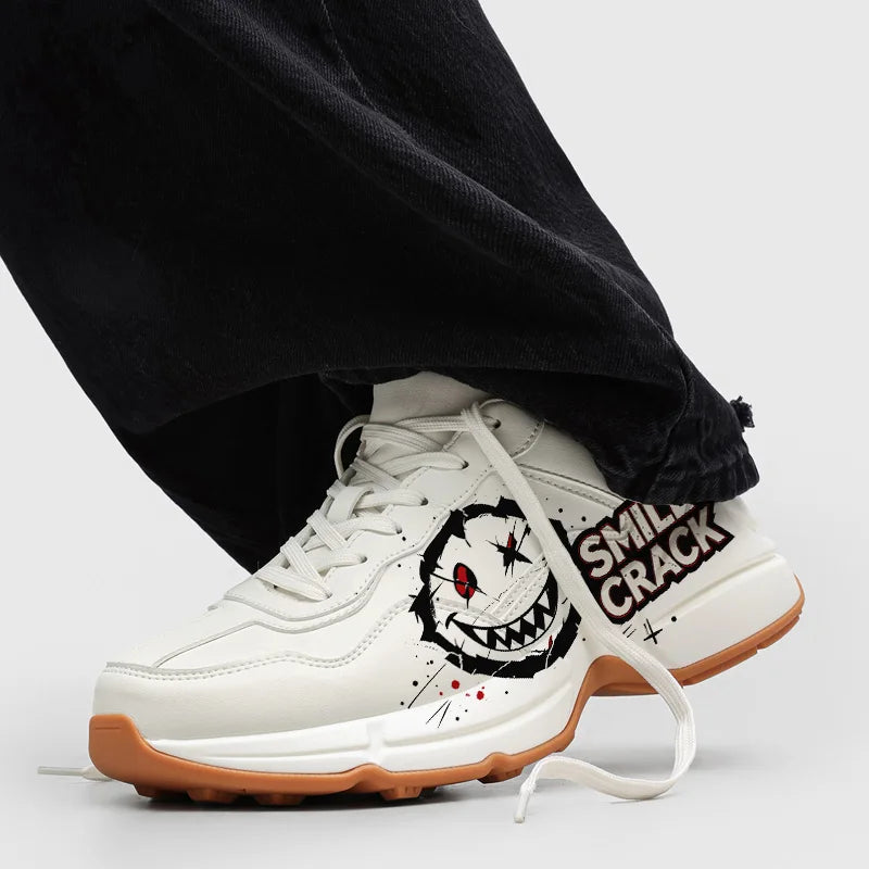Mens Casual Sports Shoes Thick Sole Rubber Outsole Sneakers