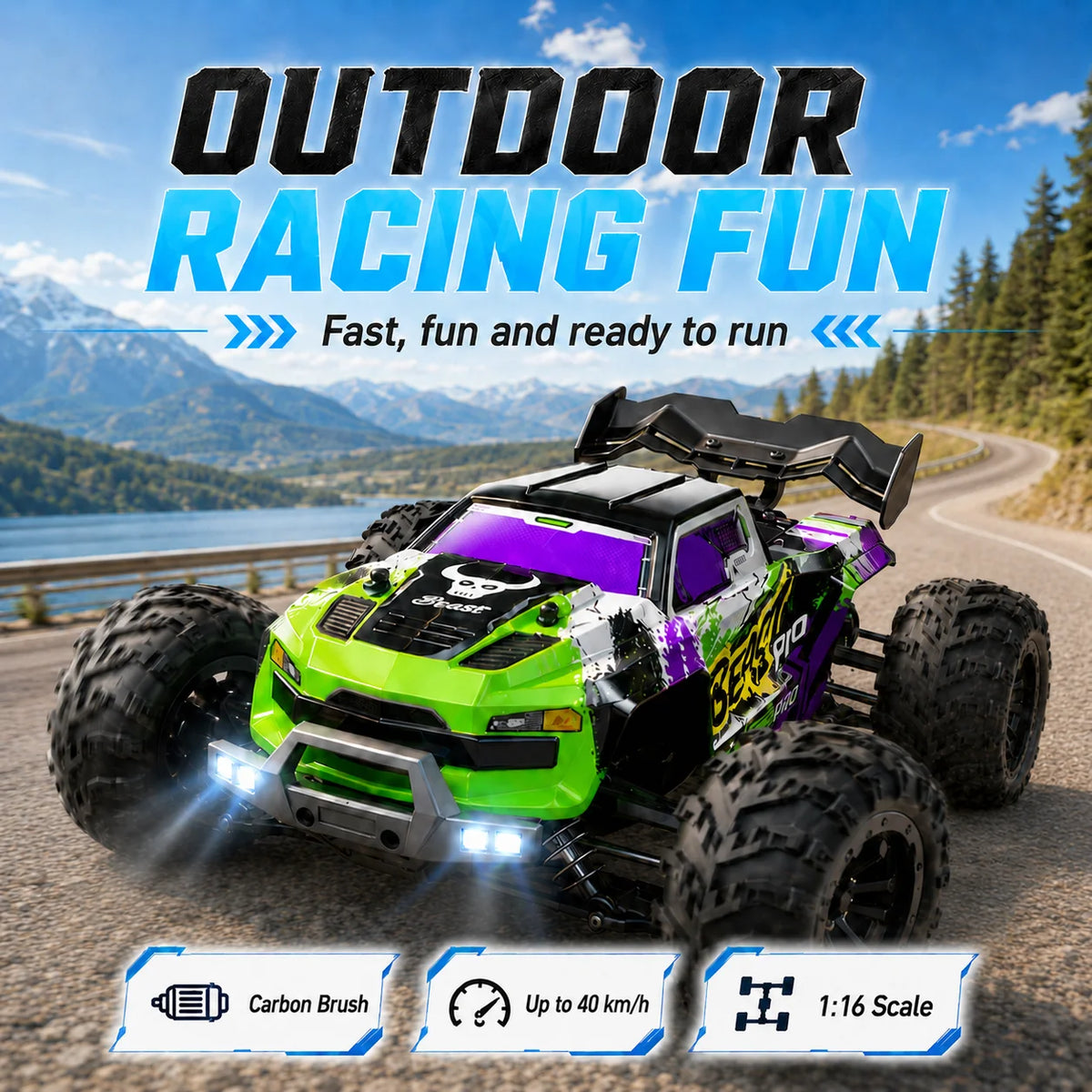 ZNLYRION 1 to 16 Scale RC Buggy 4WD Off Road Racing Truck SG116MAX PRO