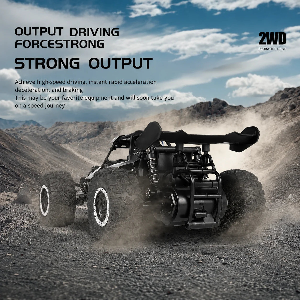 1 to 16 Scale Alloy RC Off Road Buggy with LED Lights and Remote Control