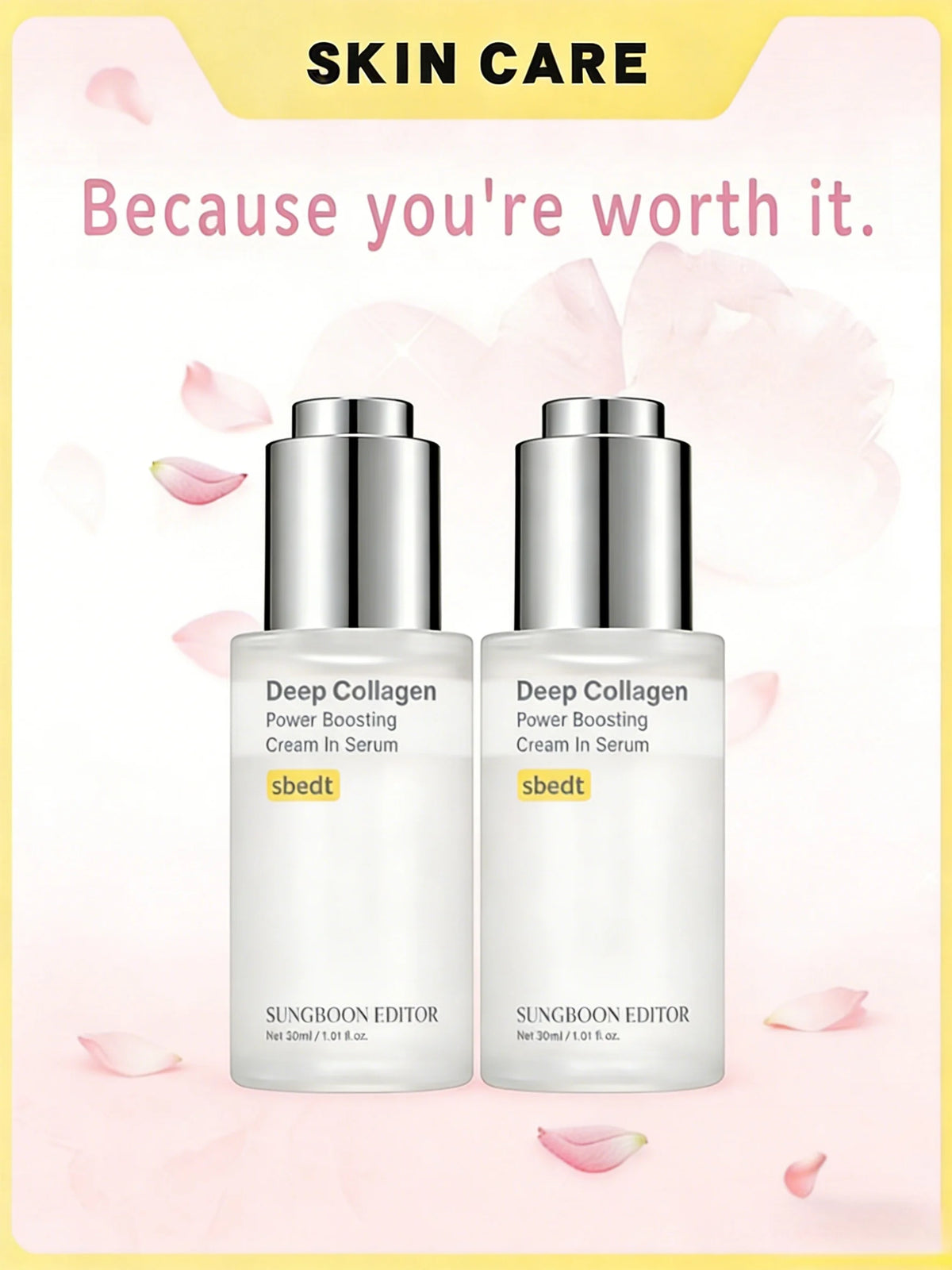 2 Pcs Sungboon Editor Deep Collagen Wrinkle Filler Serum | Volufiline + Collagen + Niacinamide | Firming, Wrinkle Care, Skin Elasticity | Stocking Stuffers for Women | Korean Skincare, 1.01 Fl.Oz