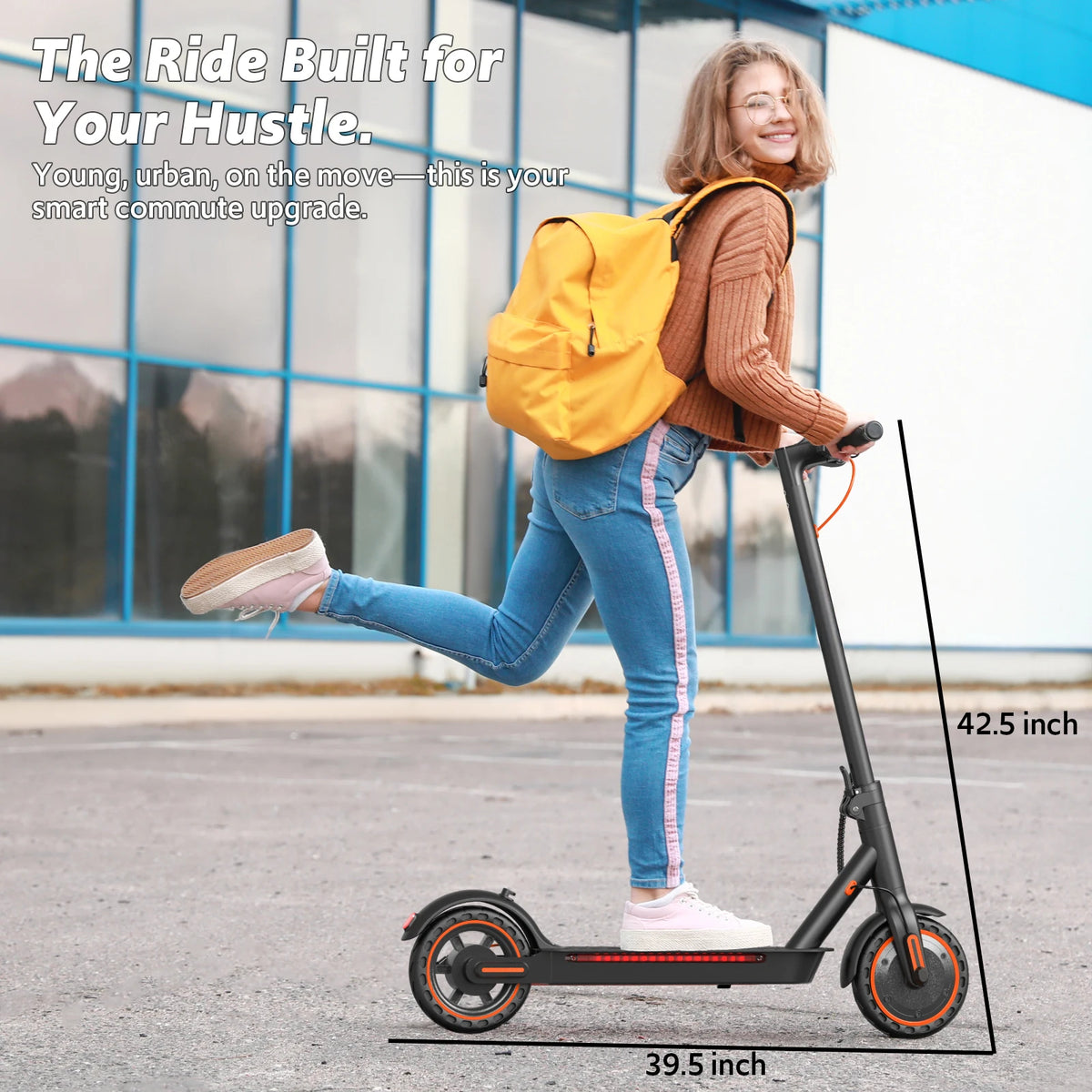 Electric Scooter Adults, 550W Motor, 19 Miles Range 19 MPH, UL Certified Folding E-Scooter for Adults Built-in Side Lights, Front Suspension with App Control