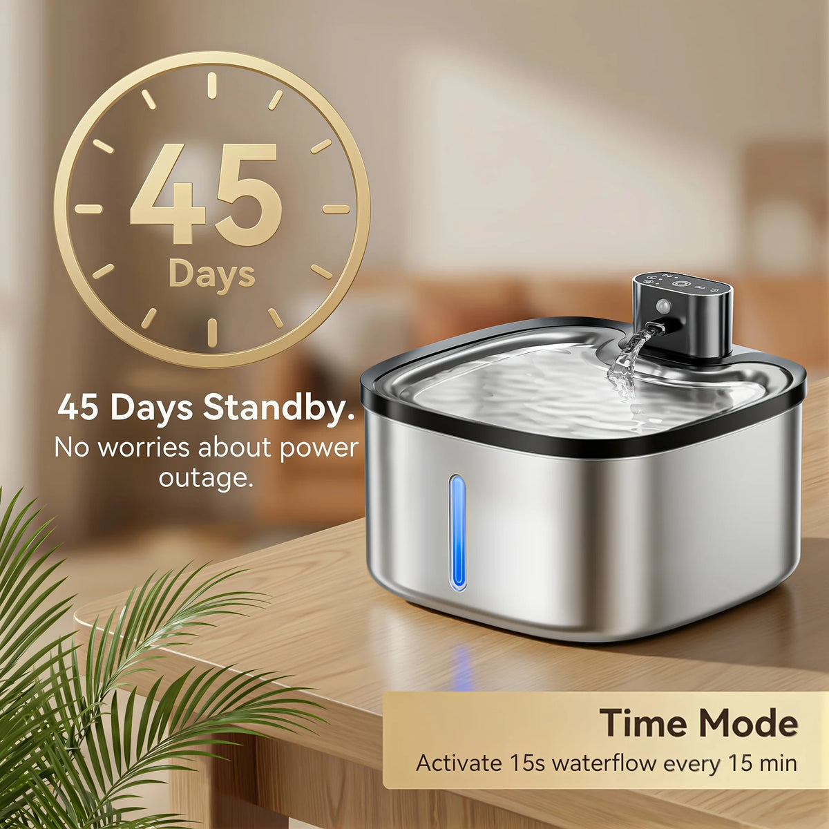 118 Oz Stainless Steel Smart Cat Water Fountain With Motion Sensor