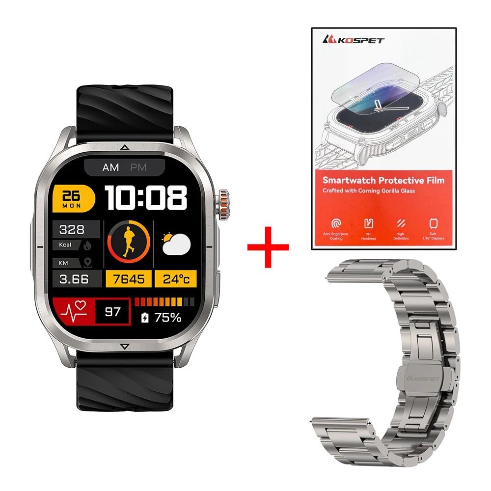2025 KOSPET Magic P10 GPS Smartwatch for Men Dual Band GNSS AMOLED IP69K