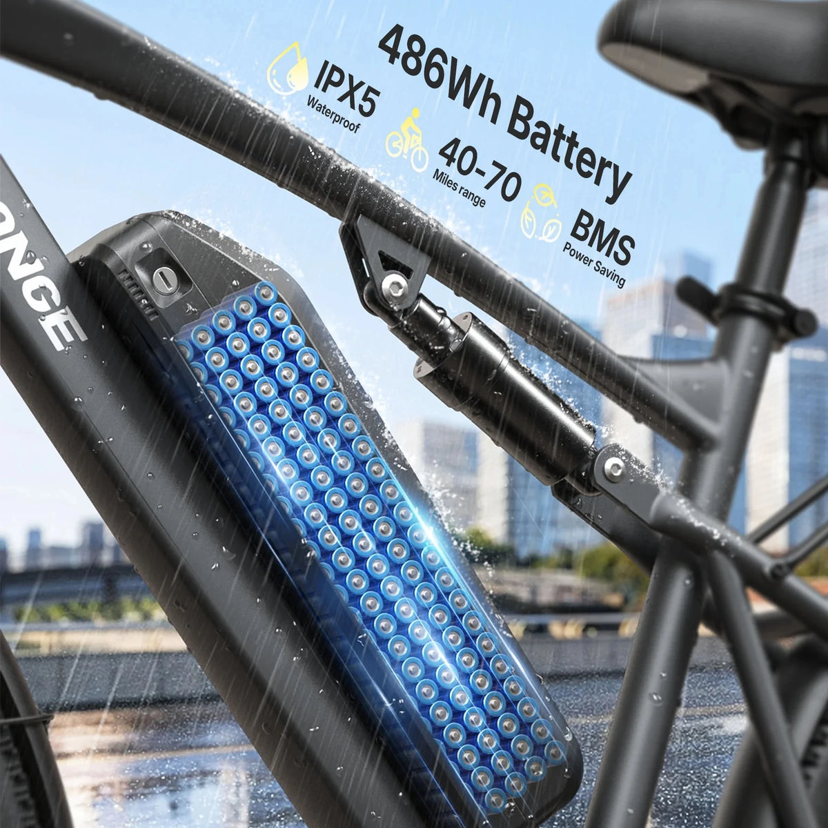 QRONGE Zephyr 1000W Electric Mountain Bike 486Wh Battery Full Suspension