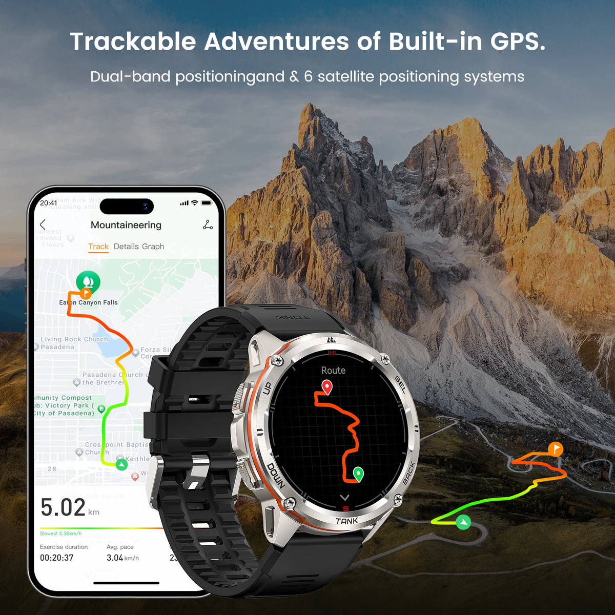 KOSPET TANK T3 Ultra GPS AMOLED Rugged Smartwatch for Men