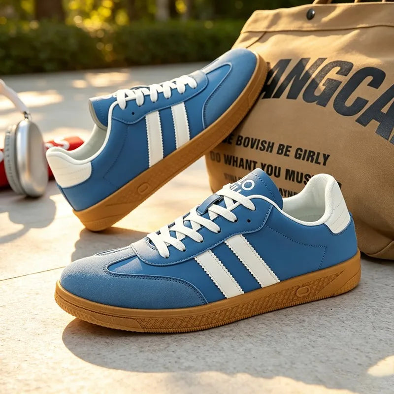 Mens Comfortable Lace Up Casual Board Shoes with Rubber Sole