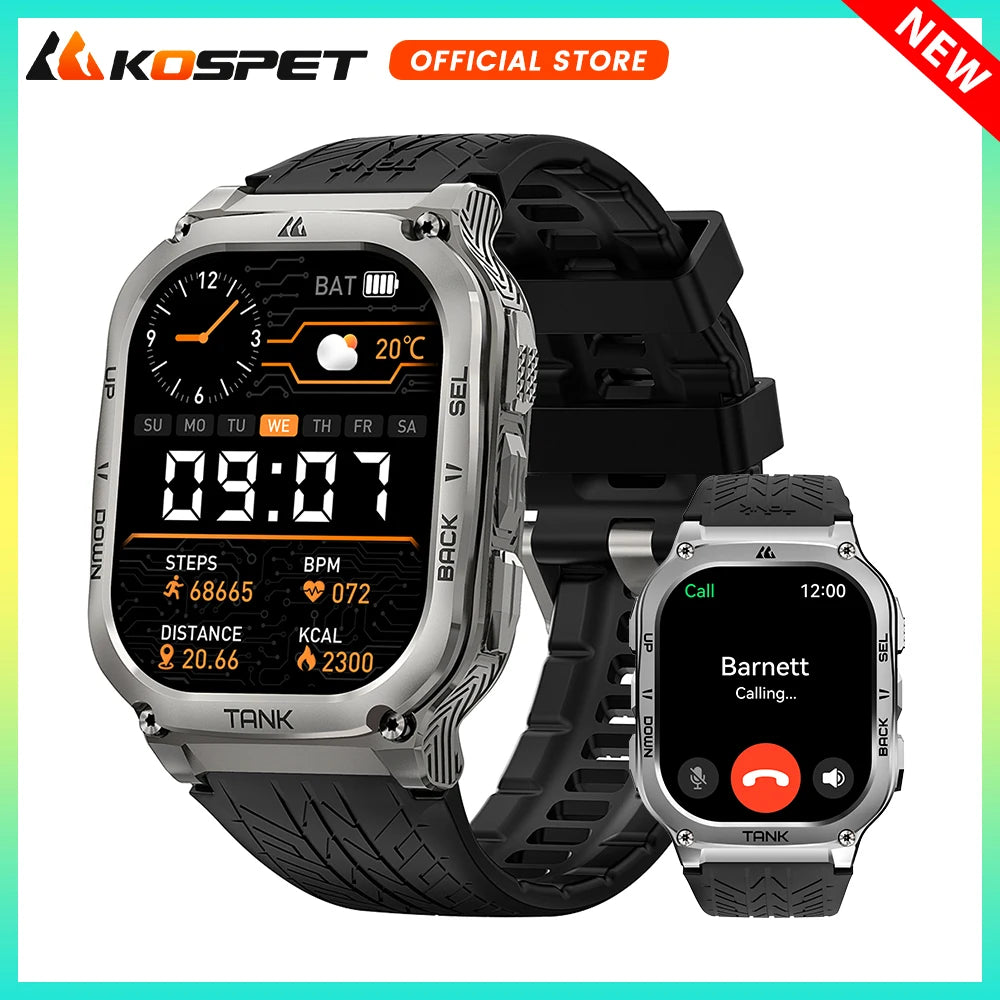 KOSPET Tank M3 AMOLED Smartwatch With Fitness Tracking And Bluetooth AOD