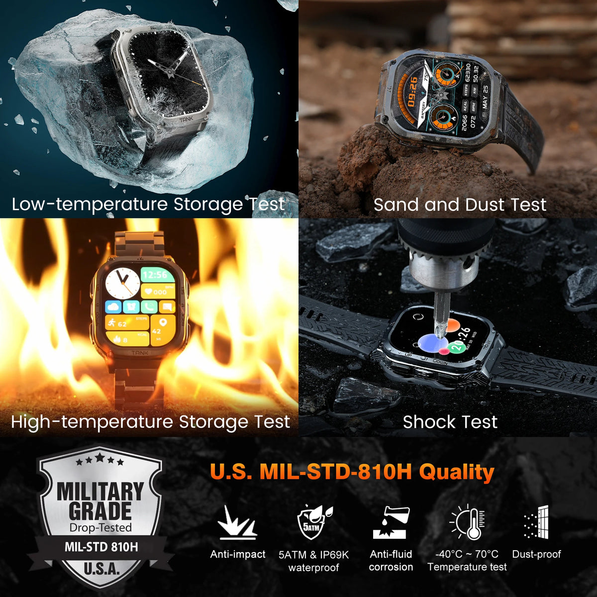 KOSPET Tank M3 AMOLED Smartwatch With Fitness Tracking And Bluetooth AOD