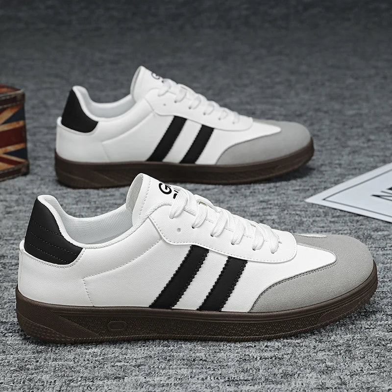 Mens Comfortable Lace Up Casual Board Shoes with Rubber Sole