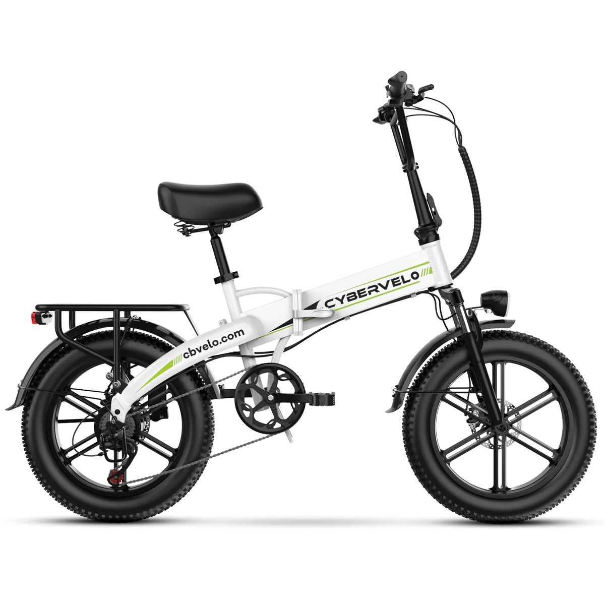 Cybervelo 20' 1000W Foldable Mountain Sand Off Road E-Bike 48V 20AH Built-in Battery 80 Miles+ Long Range Electric-Bike for Adult EK5
