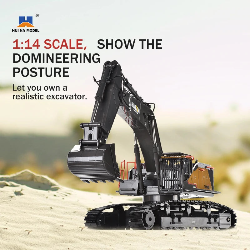 HUINA 1592 1:14 Scale RC Excavator 22 Channel Remote Control Crawler