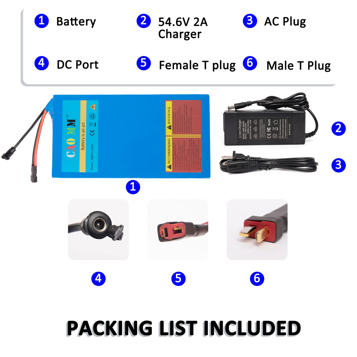 48v Battery, 8Ah/ 10Ah/ 14Ah/ 20Ah Ebike Battery for 200-2000W Electric Bike Bicycle, Scooter and Other Motor