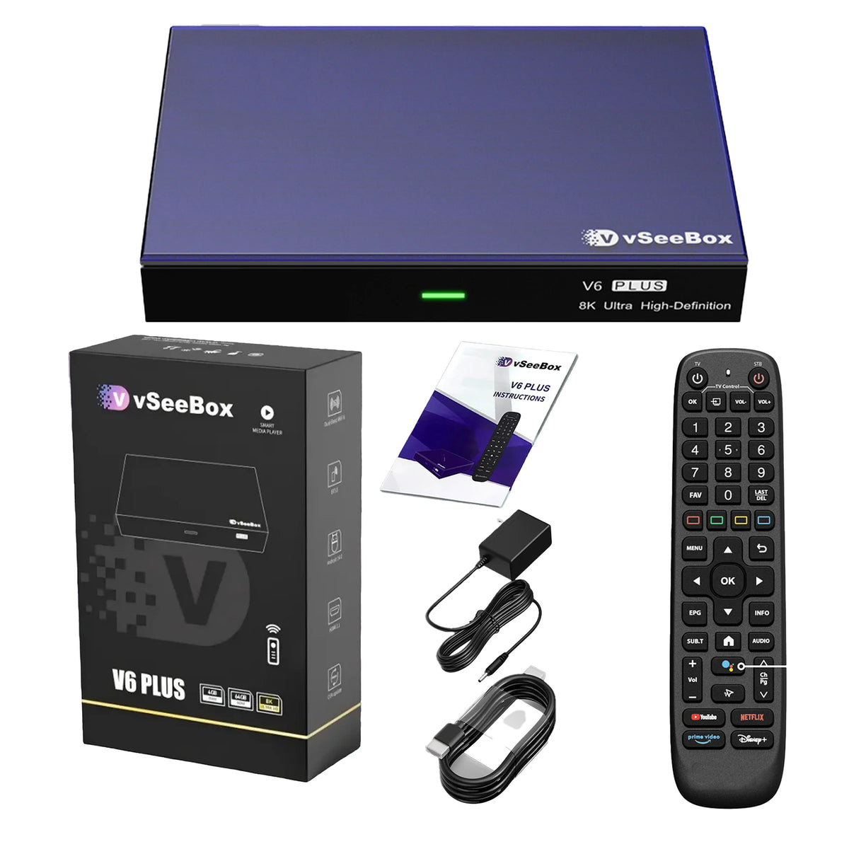 2026 vSeeBox V6 Plus 8K Android TV Box With Voice Control WiFi 6