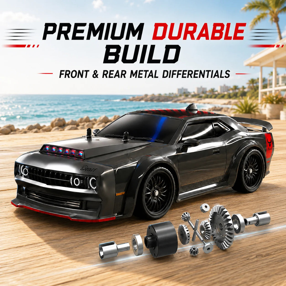 ZNLYRION SG216MAX 4WD Brushless RC Drift Car With LED Lights 2.4G