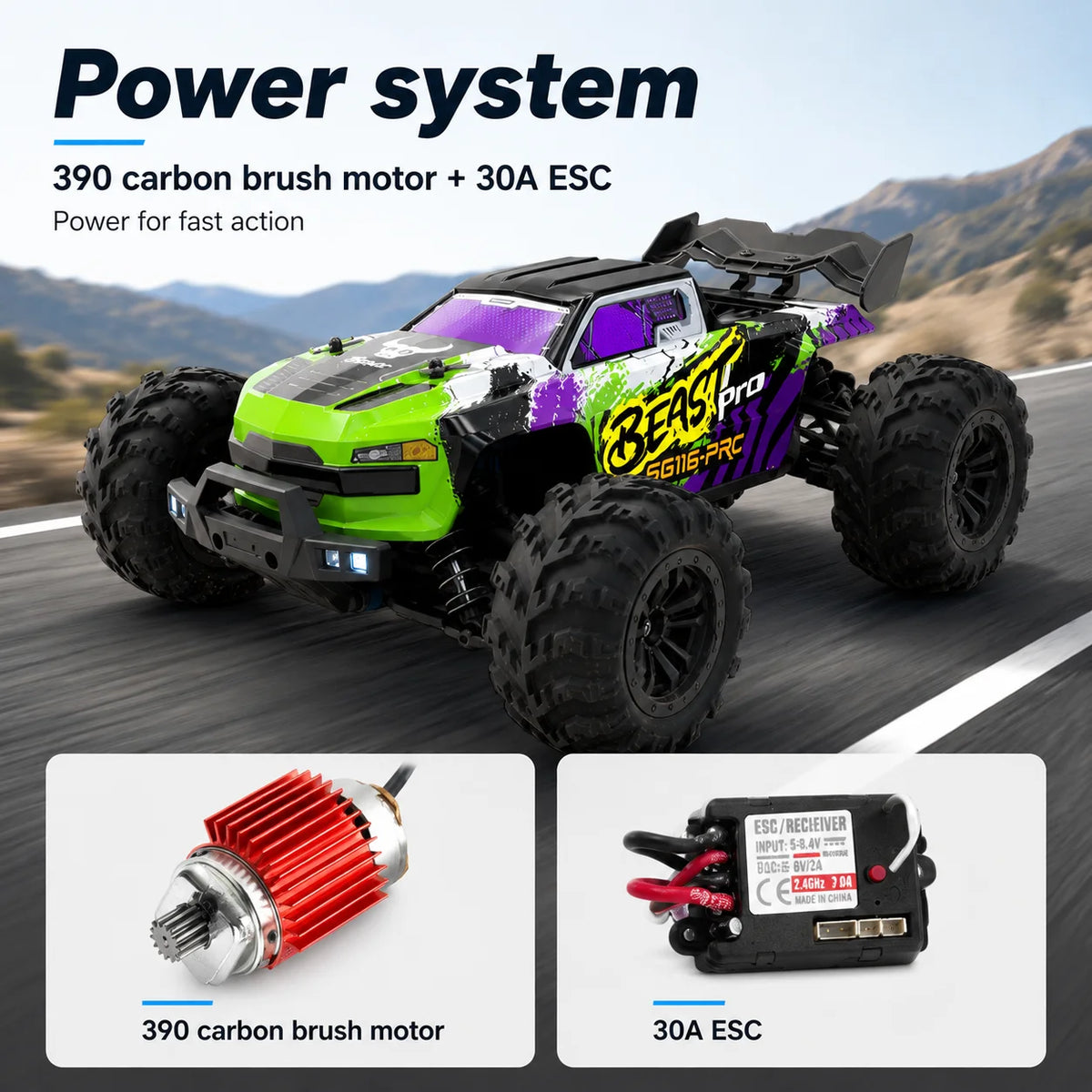 ZNLYRION 1 to 16 Scale RC Buggy 4WD Off Road Racing Truck SG116MAX PRO