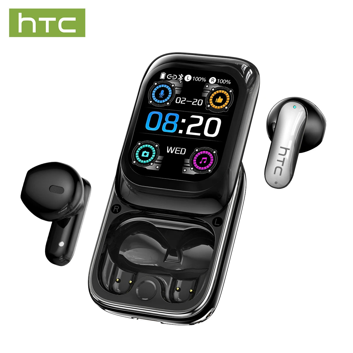 AI Translation Bluetooth Earbuds Sliding Cover 30 Hour Playback Noise Cancelling