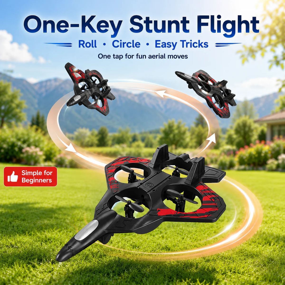 YL87 EPP Foam RC Fighter Plane With LED Lights and 360 Stunts for Kids