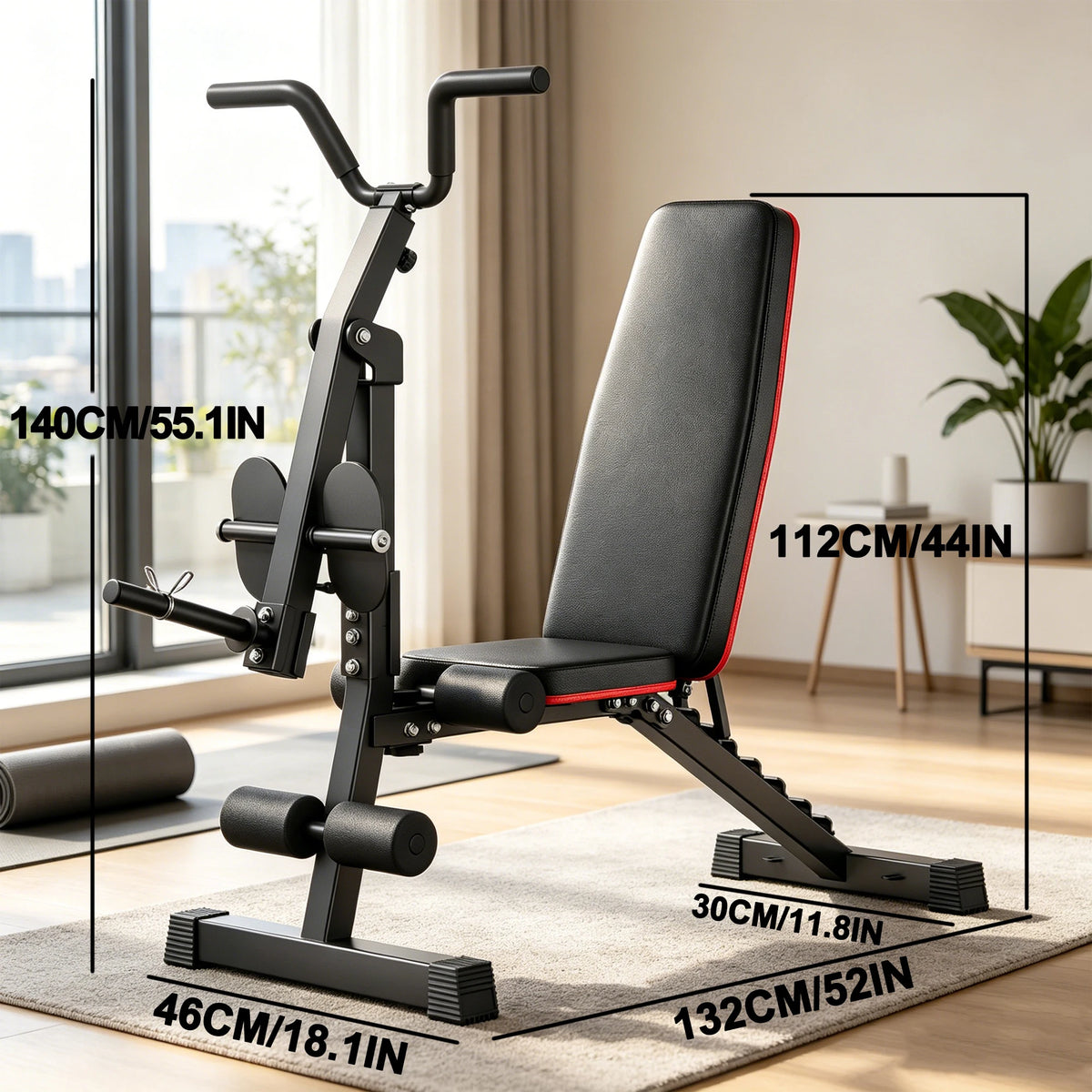 Adjustable Weight Bench for Home Gym with Lat Pulldown & Leg Developer, Upgraded Multi-Functional Workout Bench for Strength Training