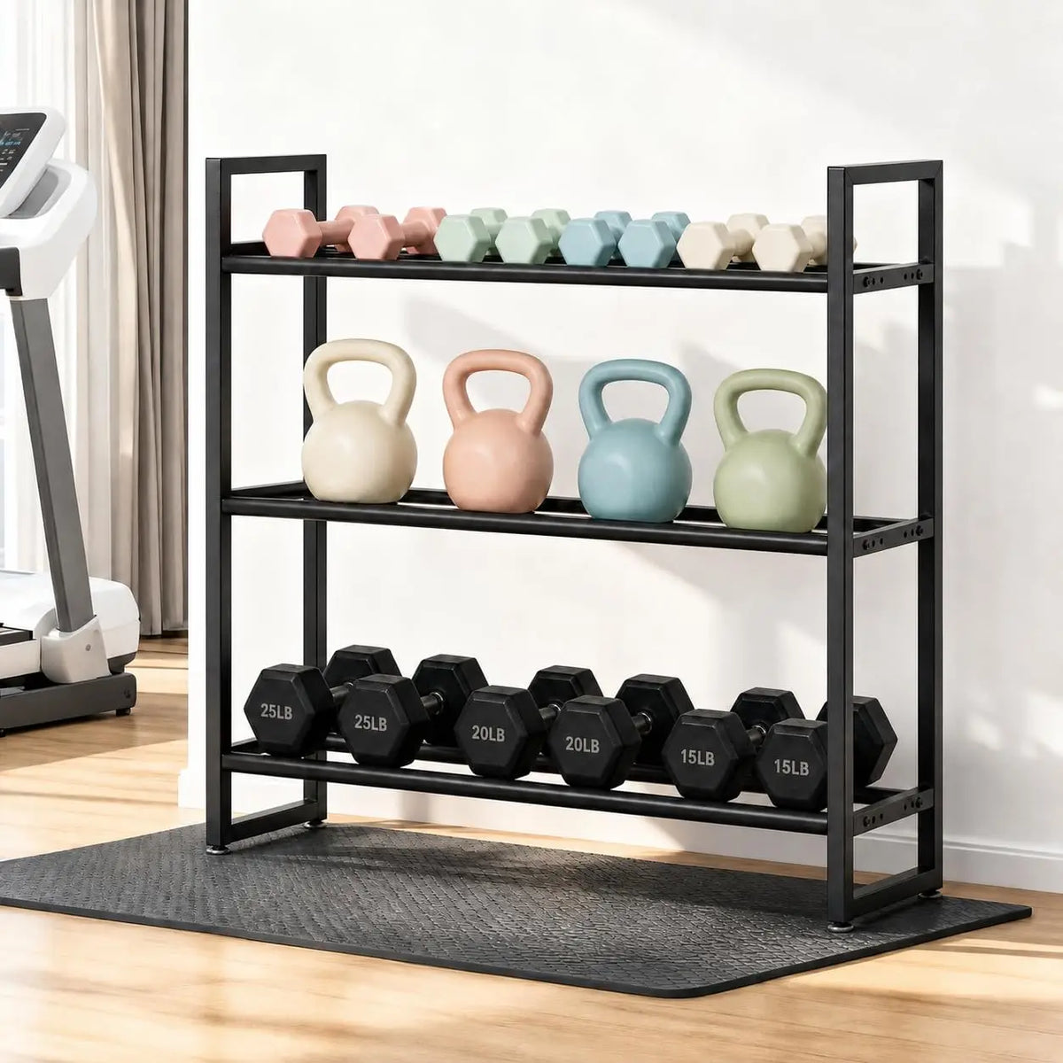Dumbbell Rack 3 Tier 260 LB Per Tier Weight Rack 42.9 Inch For Home Gym