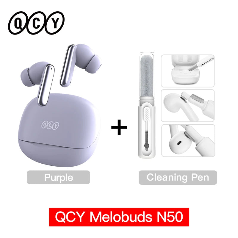 QCY Melobuds N50 ANC Wireless Earphone 4 Modes Active Noise Cancellation Headset AI Clear Call Earbuds Bluetooth 5.4 Headphone