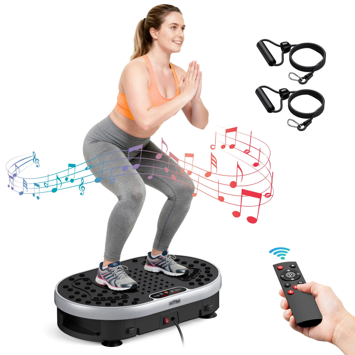 Vibration Plate 18 inch Exercise Machine Whole Body Workout Power Vibrate Fitness Platform Weight Loss Shaping 120 Speed Levels