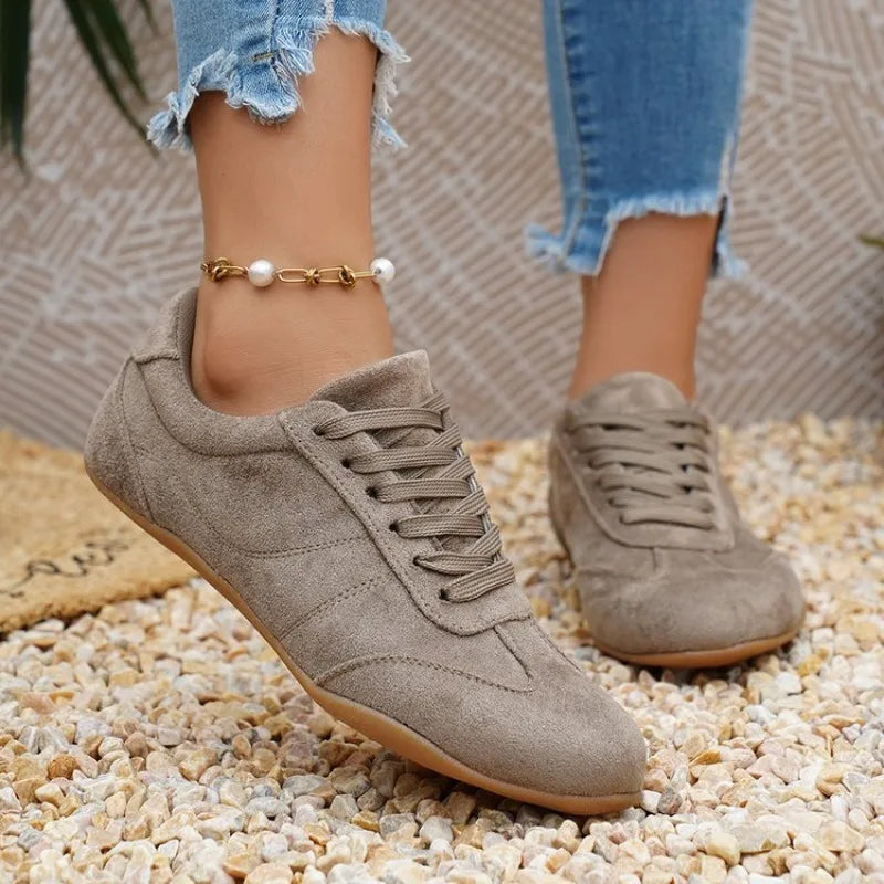 Womens Round Toe Casual Flats Soft Non Slip Walking Shoes