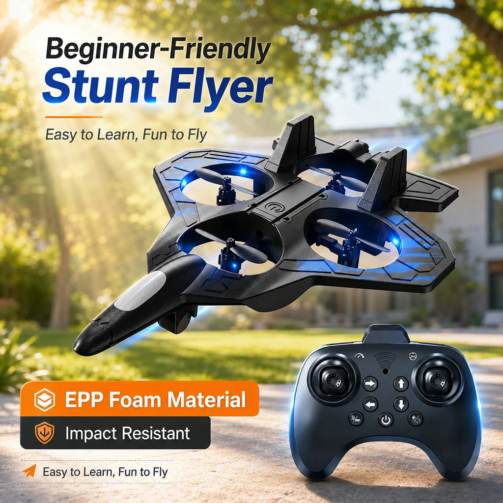 YL87 EPP Foam RC Fighter Plane With LED Lights and 360 Stunts for Kids
