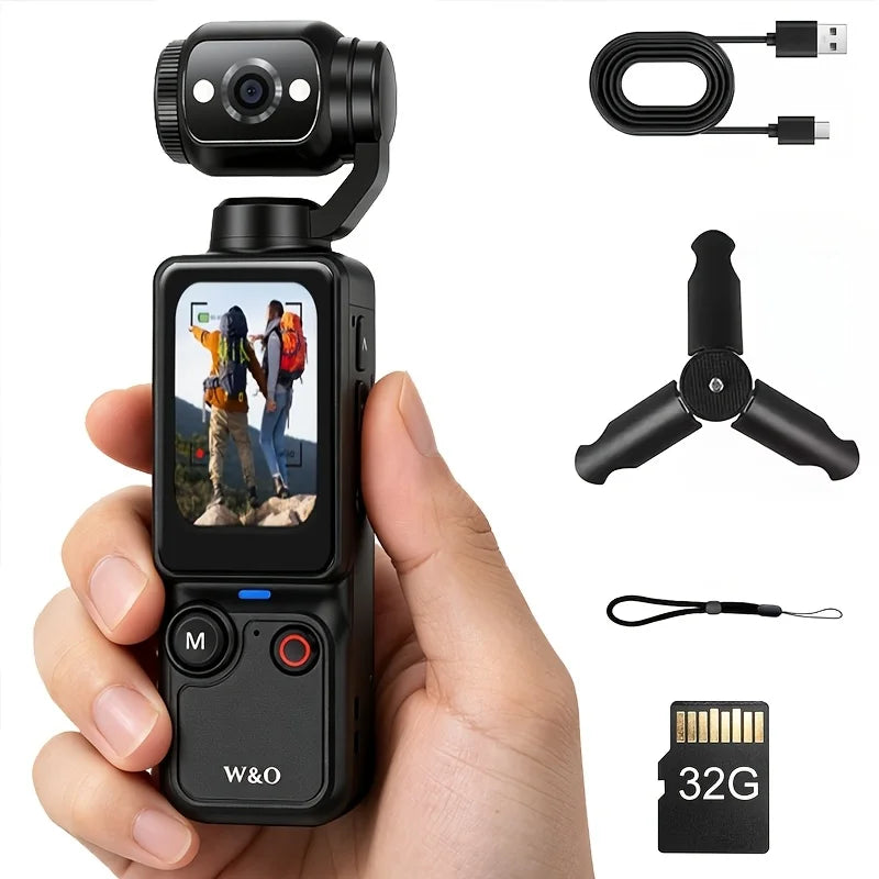 Ultra HD 4K Sports Camcorder with Flip Screen and 32GB Memory Card