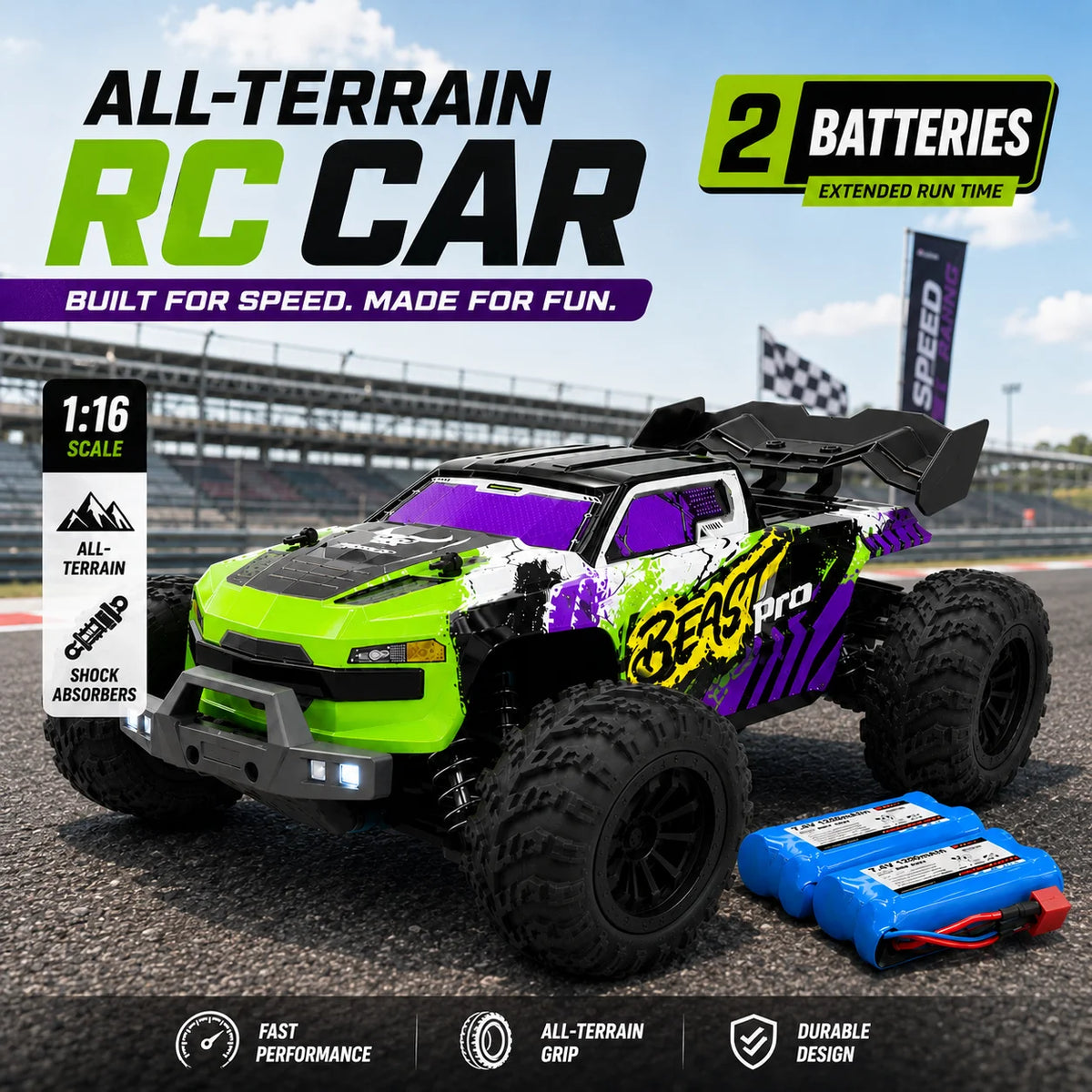 ZNLYRION 1 to 16 Scale RC Buggy 4WD Off Road Racing Truck SG116MAX PRO