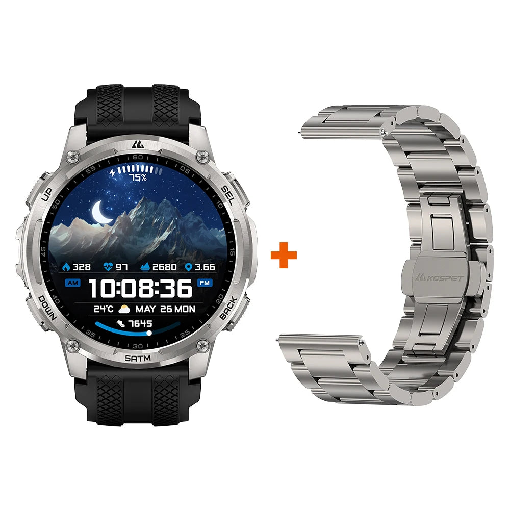 KOSPET TANK T4C Rugged Smartwatch with GPS Flashlight and 50M Waterproof