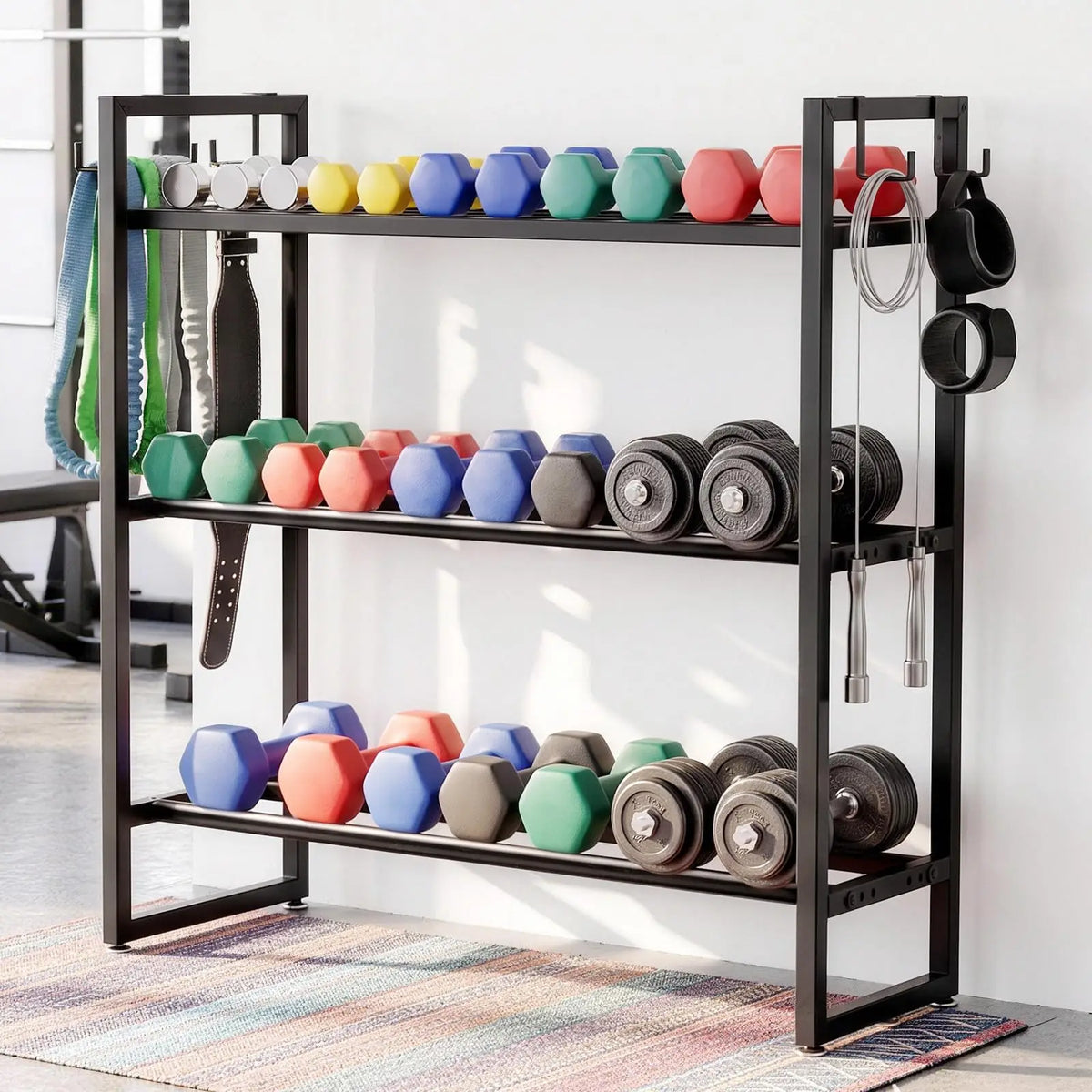 Dumbbell Rack 3 Tier 260 LB Per Tier Weight Rack 42.9 Inch For Home Gym