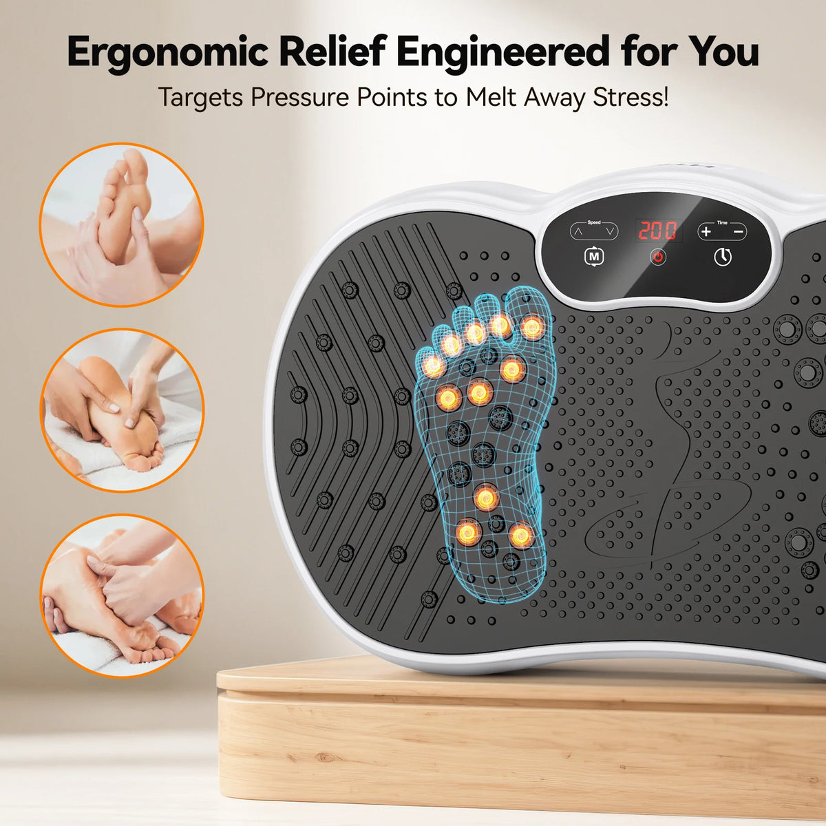 Vibration Plate Exercise Machine With 120 Speed Levels and LED Display