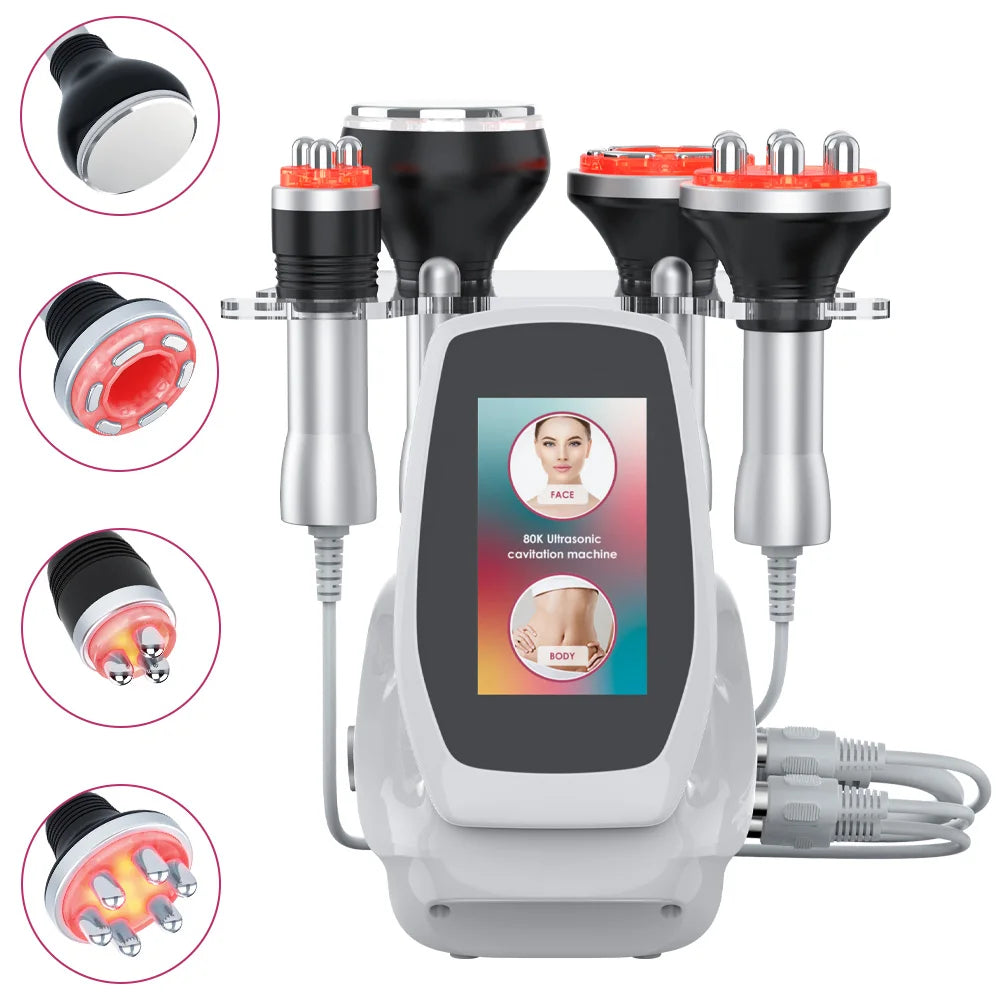 4 in 1 80K Cavitation Ultrasonic Body Slimming Machine Beauty Devic Facial Massager Skin Tighten Face Lifting Vacuum Suction